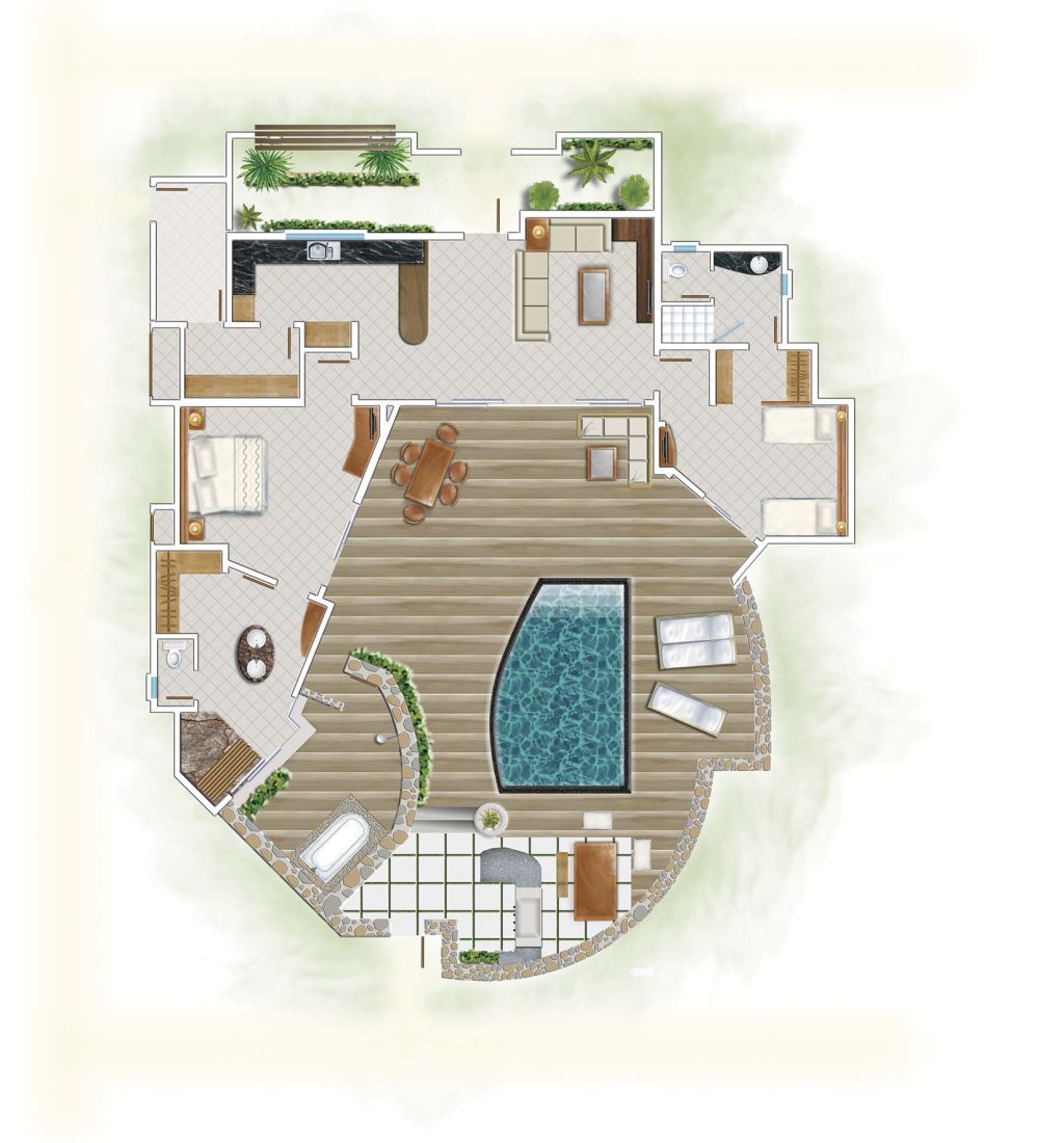 2 værelses villa med pool