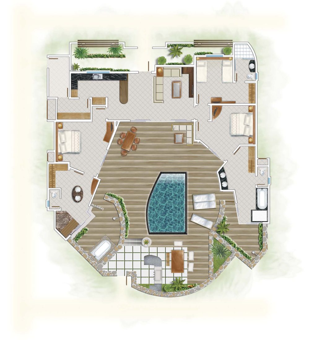 3 værelses villa med pool