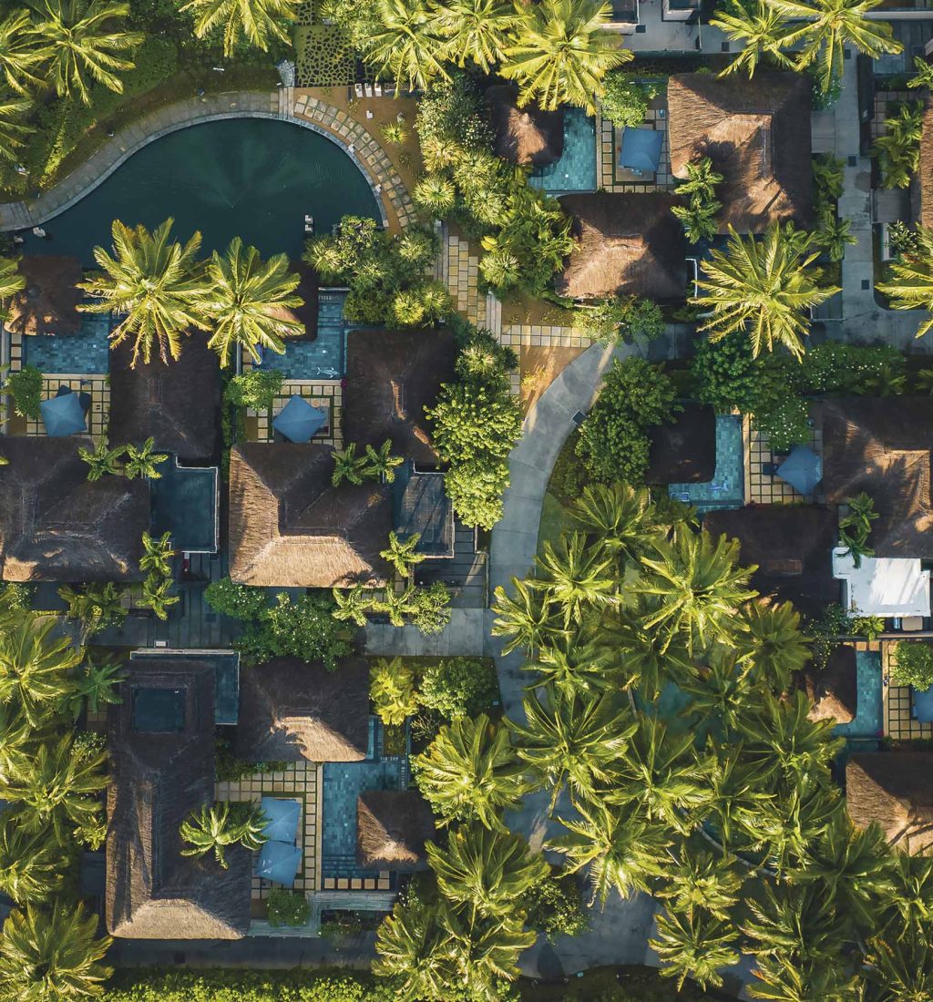 Pool Villaer set fra luften