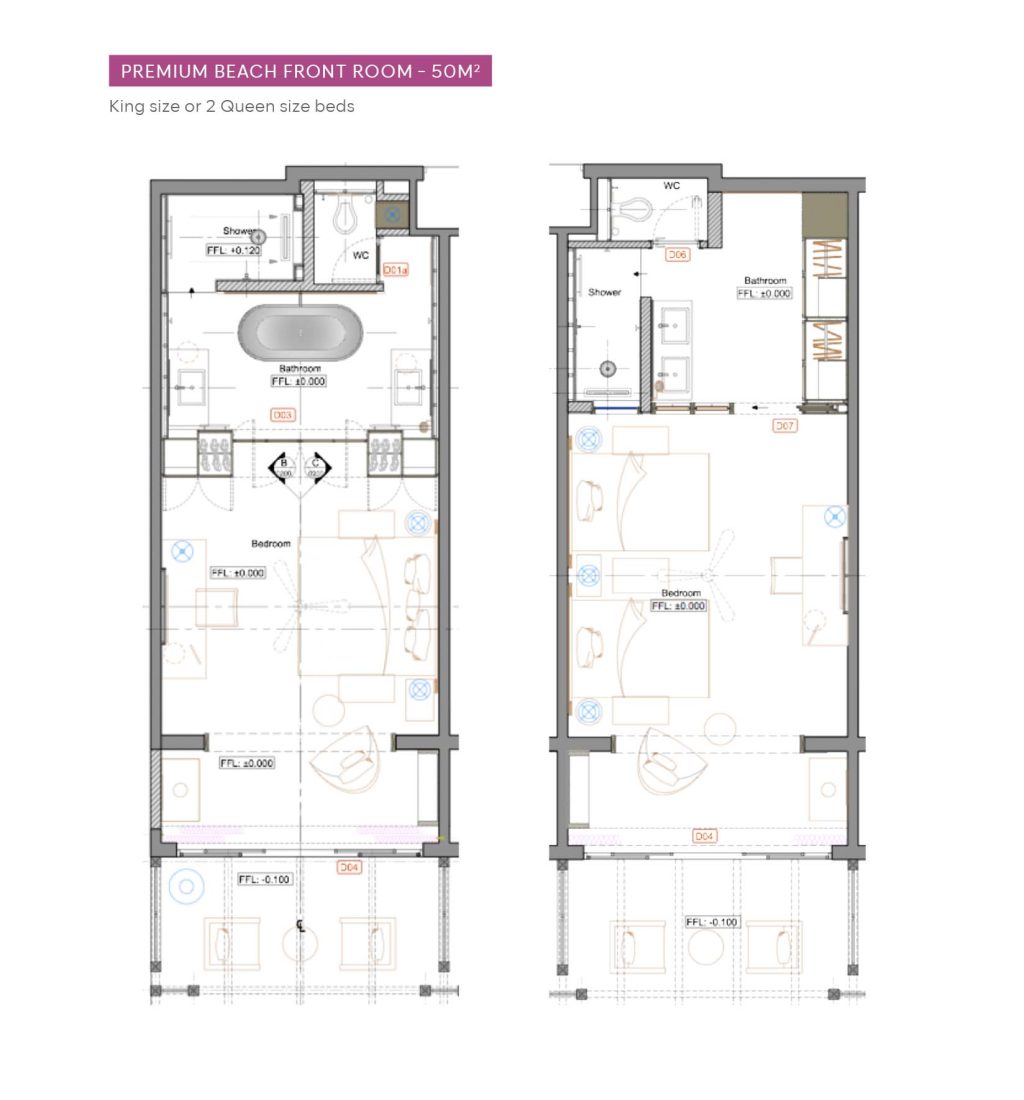 Plantegning — Premium Beachfront Room