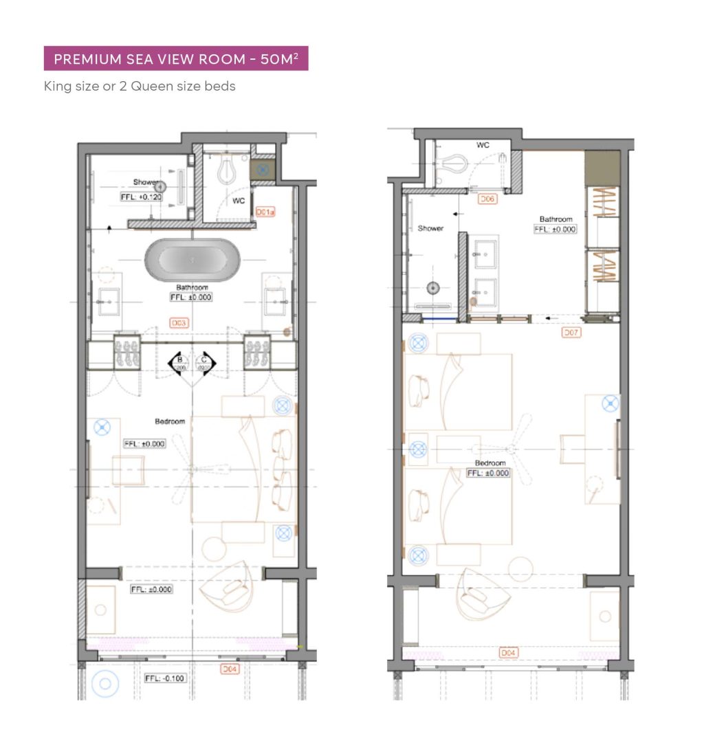 Plantegning — Premium Sea View Room